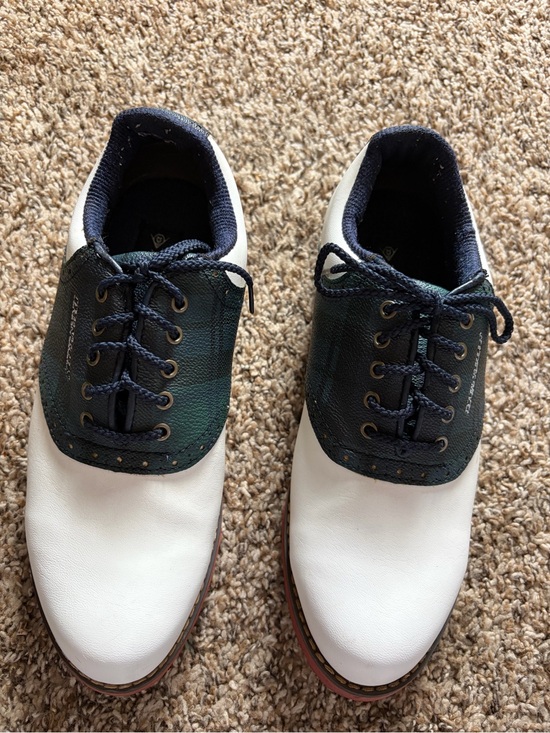 Dunlop Shoes - Women’s Two-Tone White and Plaid Golf Shoes